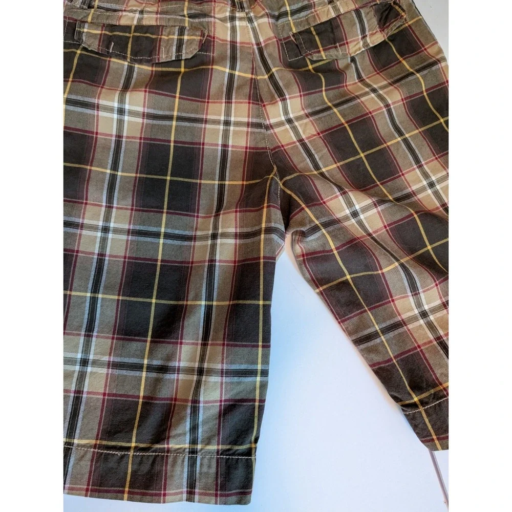 Old Navy Skate Shorts Mens 33 Brown Plaid Classic